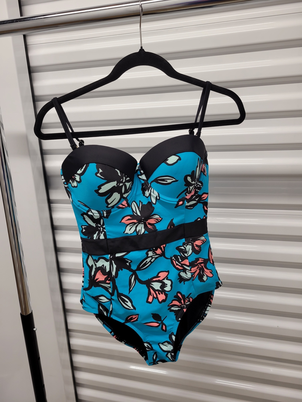 NWT Coastal Blue Blue Floral One Piece Size M (8-10) Sweetheart Neckline